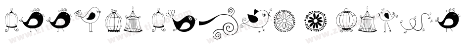 Doodle Dings 2 Retro Flowers字体转换